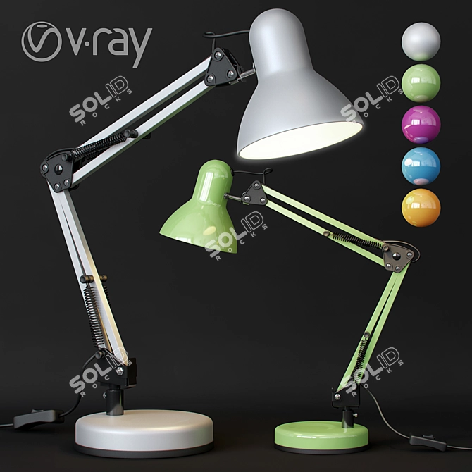 Elegant Ennis Table Lamp 3D model image 1