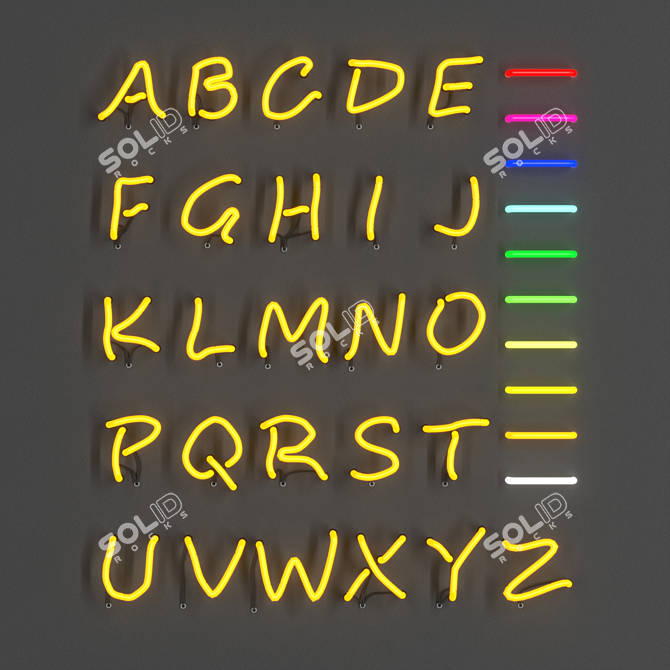 Neon Letters: Modular & Vibrant 3D model image 2