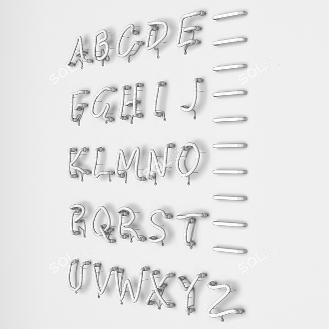Neon Letters: Modular & Vibrant 3D model image 3