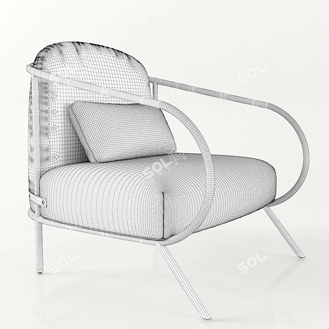 Sleek Minima Armchair by Denis Guidone 3D model image 3