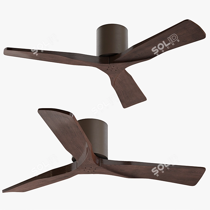 Sleek Matthews Irene Walnut-Bronze Ceiling Fan 3D model image 2