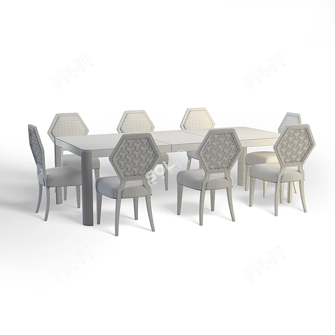 GEODE Gem Set: Dining Table & Side Chair 3D model image 3