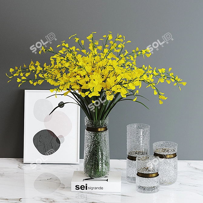 Oncidium Hybridum Decor Set 3D model image 1