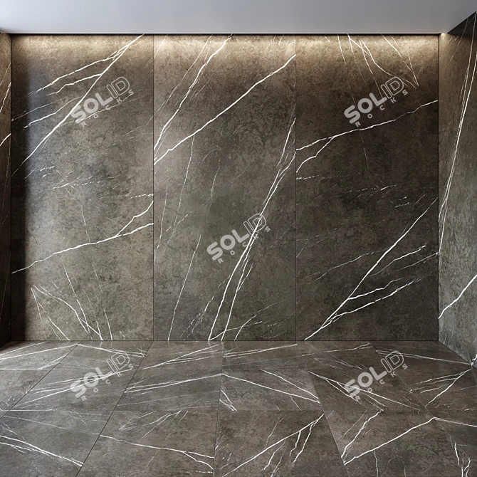 Elegant Pietra Grey Floor Tiles 3D model image 1