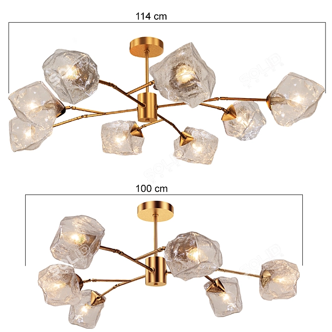 Stellare C 2479 Chandeliers - Elegant Brass Lighting 3D model image 1