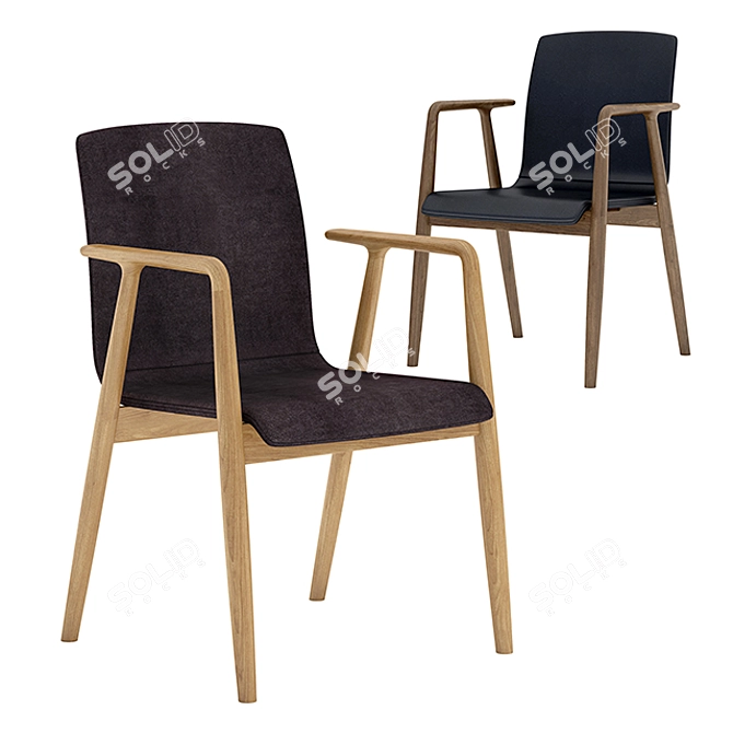 Minimalist Modern Dining Chair 3D model image 1