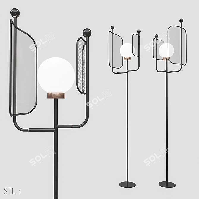 Elegant Papilio Floor Lamp 3D model image 1