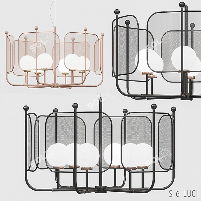 Graceful Elegance: Masiero Papilio Chandelier 3D model image 1