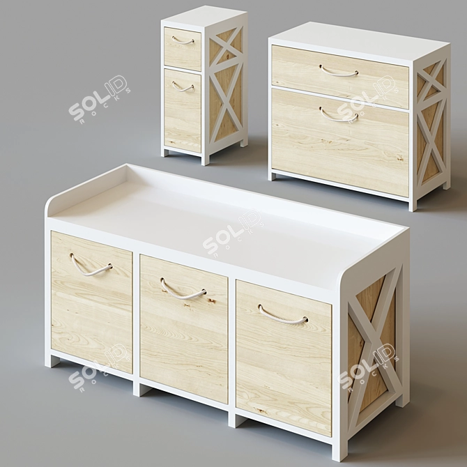 Zara Home Kids Cabinets: Multiple Sizes & Designs! 3D model image 1