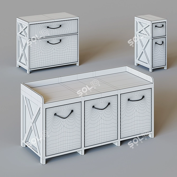 Zara Home Kids Cabinets: Multiple Sizes & Designs! 3D model image 3