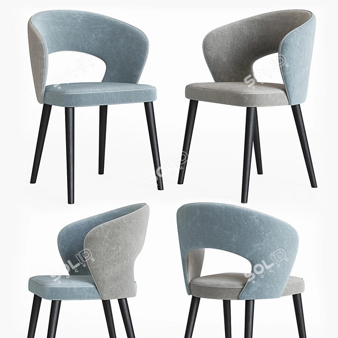 Elegant Darford Velvet Armchair 3D model image 1