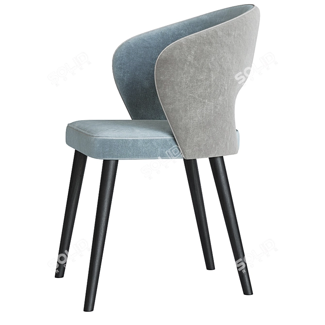 Elegant Darford Velvet Armchair 3D model image 2