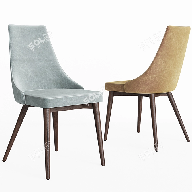 Bohr Velvet Dining Chair: Sleek and Stylish 3D model image 1