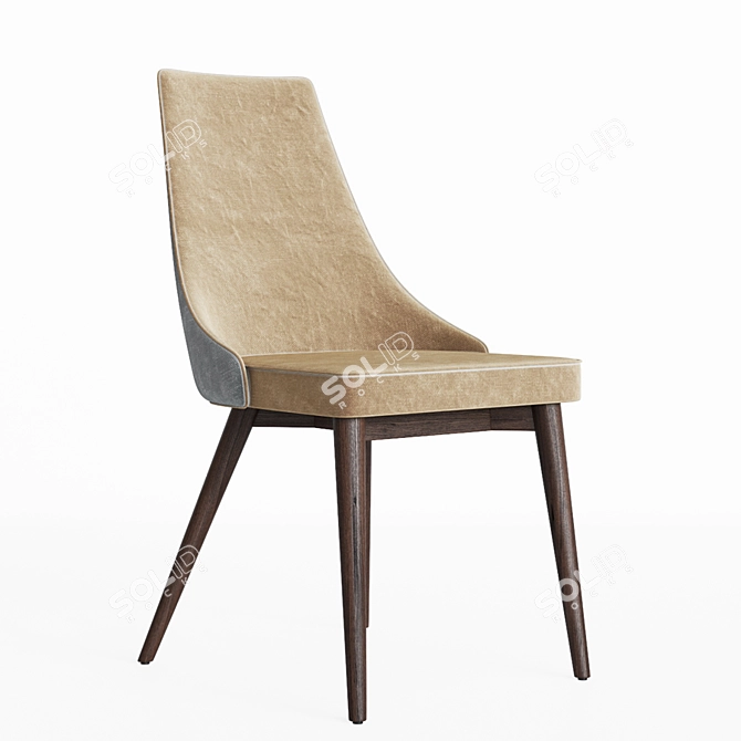 Bohr Velvet Dining Chair: Sleek and Stylish 3D model image 3