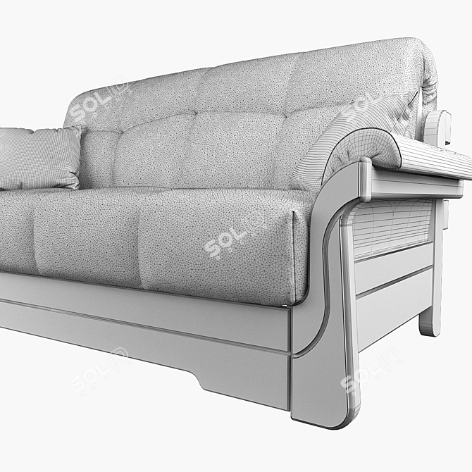Accordion Sofa with Wood Armrests - GARWOOD 3D model image 2