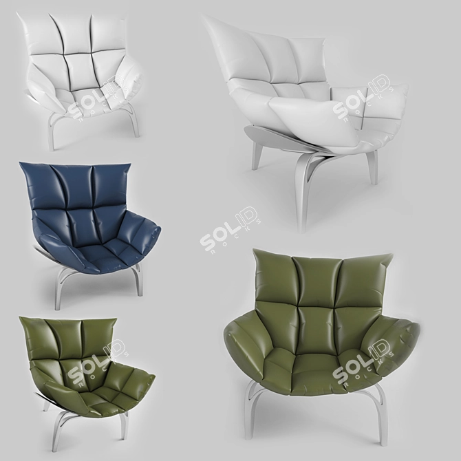 Modern Laser Chair: Futuristic Design with 3 Colors 3D model image 1