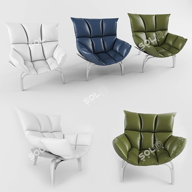 Modern Laser Chair: Futuristic Design with 3 Colors 3D model image 2