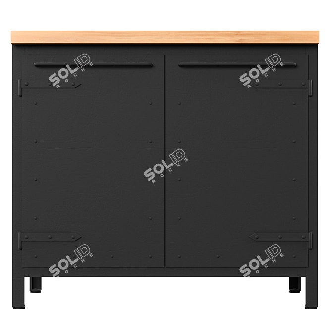 Sturdy Steel Kitchen Cabinet | Noodles Noodles & Noodles Corp. 3D model image 2