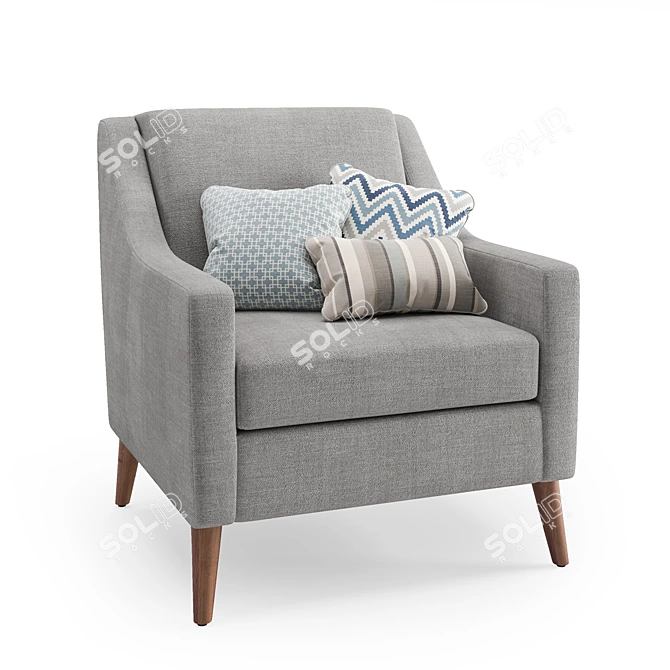 Elegant Reine Armchair: Comfort in Style 3D model image 1