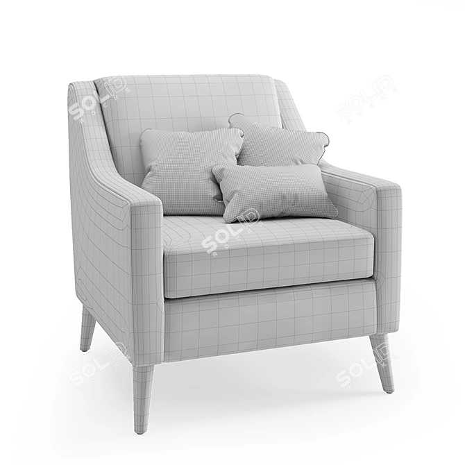 Elegant Reine Armchair: Comfort in Style 3D model image 2