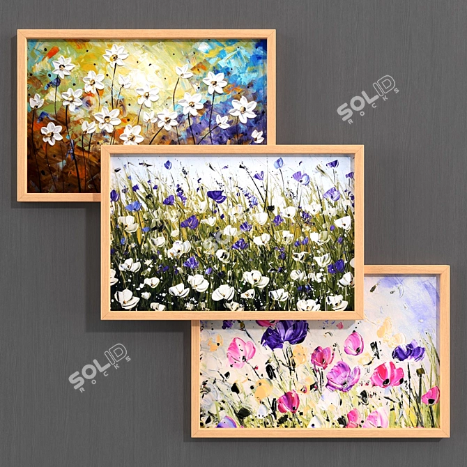Modern Style Flower Collection - 700mm x 450mm 3D model image 2