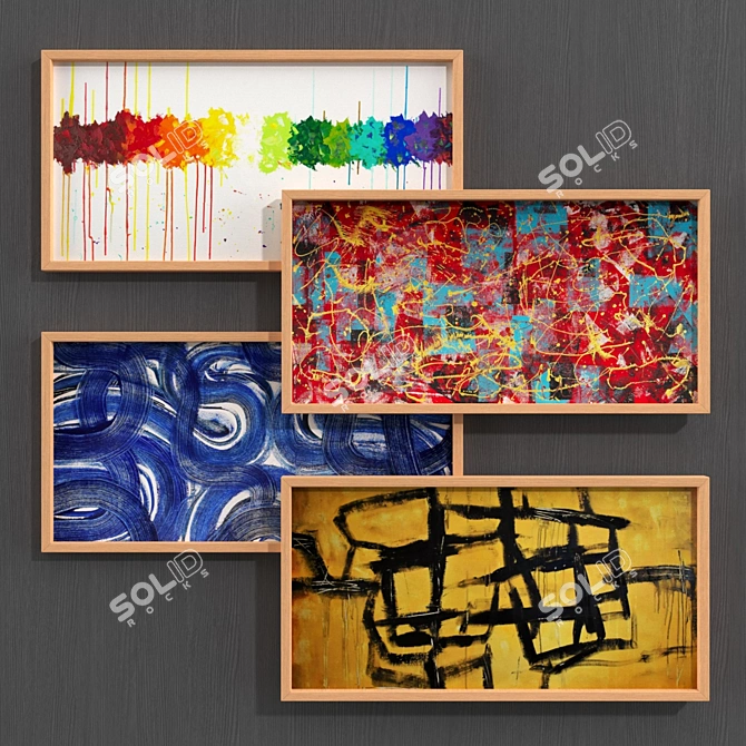 Modern Abstract Art Collection 3D model image 1