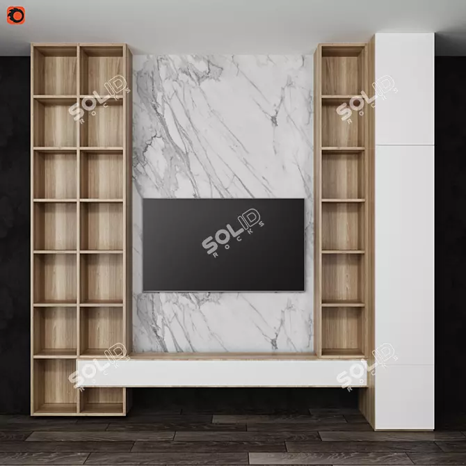 Modern TV Wall: Stylishly Organize Your Entertainment 3D model image 1