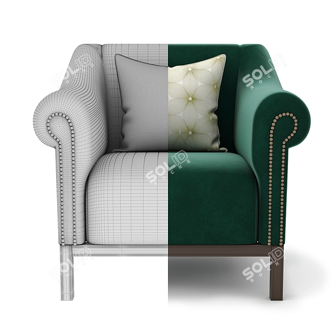 Fortune II Armchair: Stylish and Compact 3D model image 3