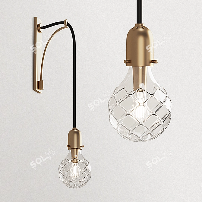 Elegant Glass Wall Sconce 3D model image 1