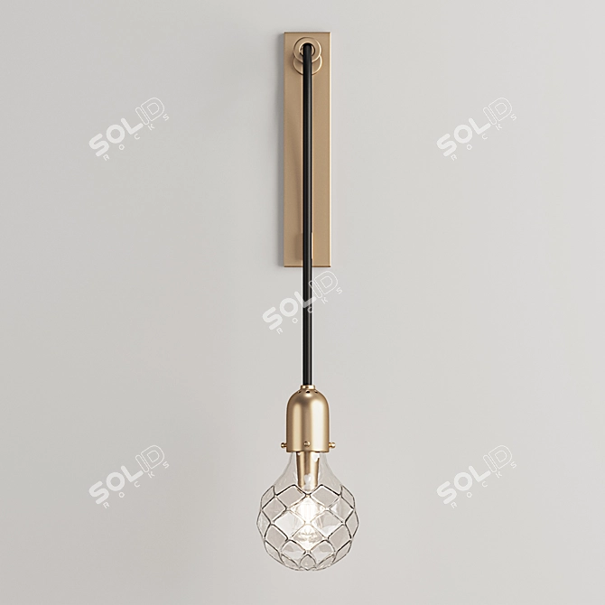 Elegant Glass Wall Sconce 3D model image 2