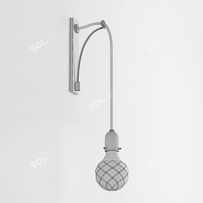 Elegant Glass Wall Sconce 3D model image 3