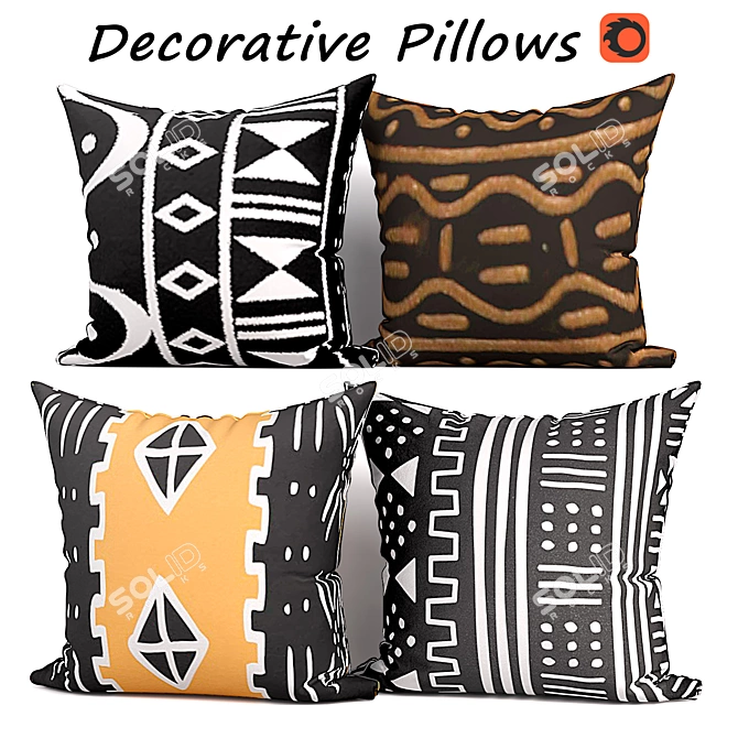 Emvency Decorative Pillows Set 3D model image 1