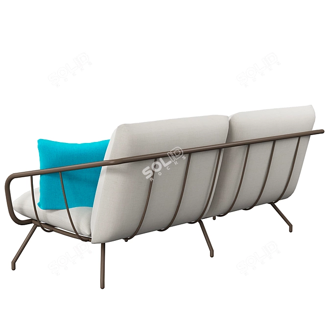 Nansa Garden Sofa: Sleek Steel Design 3D model image 2