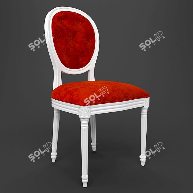 French Style Dining Chair 3D model image 1