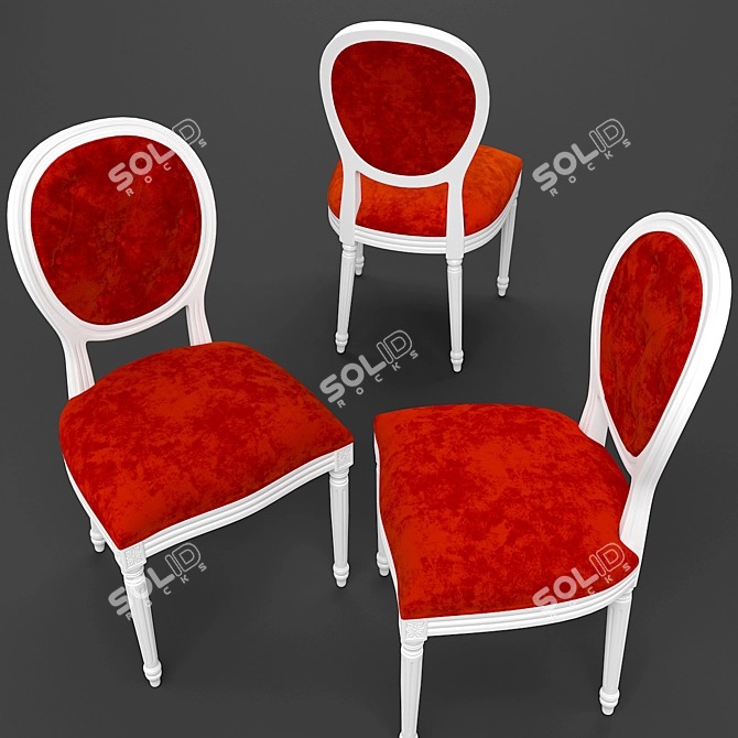 French Style Dining Chair 3D model image 3