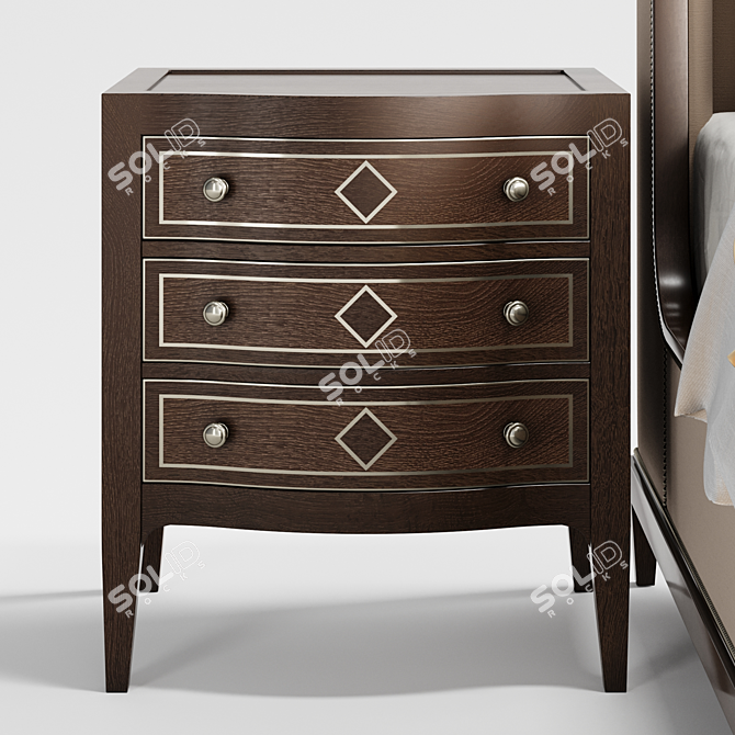 Elegant VERANDA Queen Bed 3D model image 3