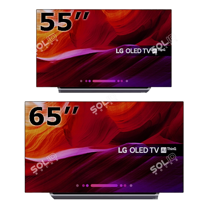 Title: LG OLED TV 4K Ultra HDR 3D model image 2