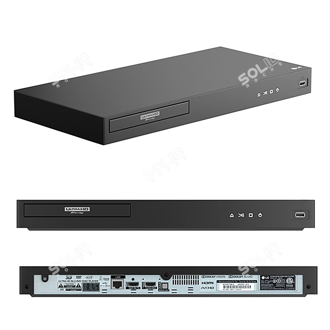 LG 4K Dolby Vision DVD Blu-ray Player - Ultimate HD Entertainment 3D model image 1