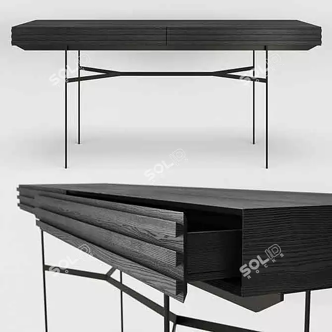 Floating Wood Console - HARRI 3D model image 1