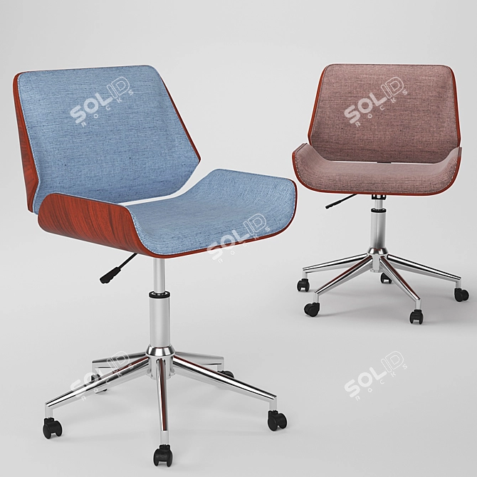 Premium Office Chair with Wheels 3D model image 1