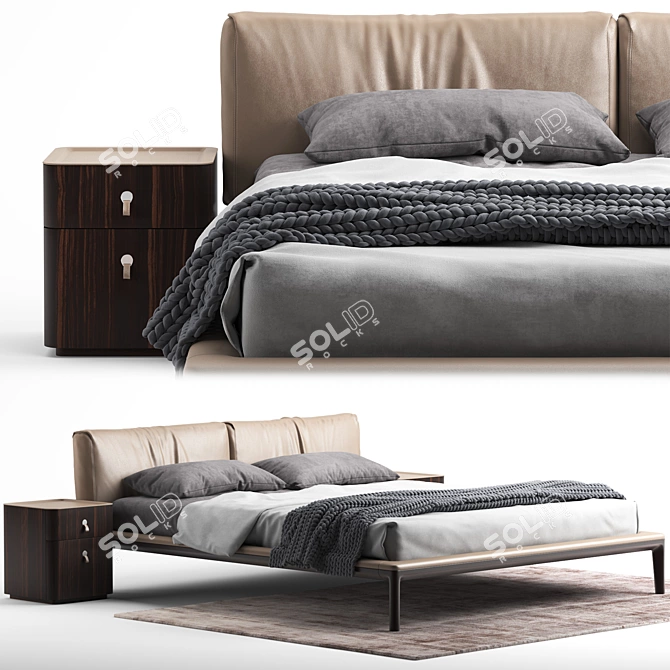 Sleek Modular Sofa Set 3D model image 2