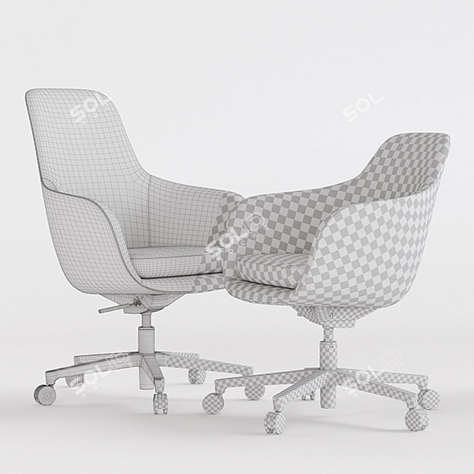 Ergonomic Saiba Chair 3D model image 3