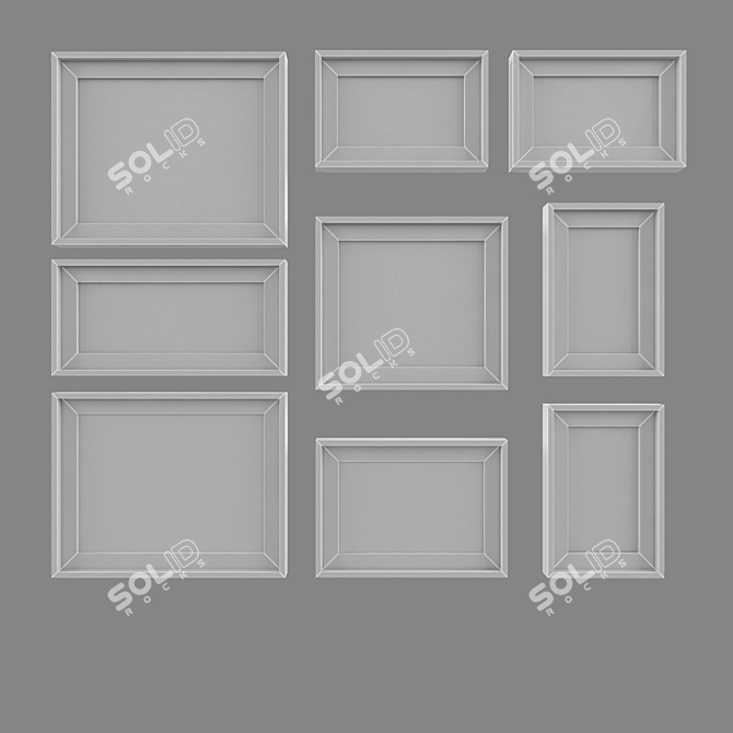 10-Piece Photo Frame Set: High-Quality Textures, Various File Formats 3D model image 3