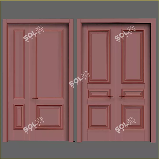 Elegant Interior Doors 3D model image 2