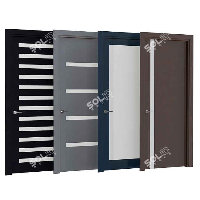 Sleek Contemporary Interior Doors 3D model image 1