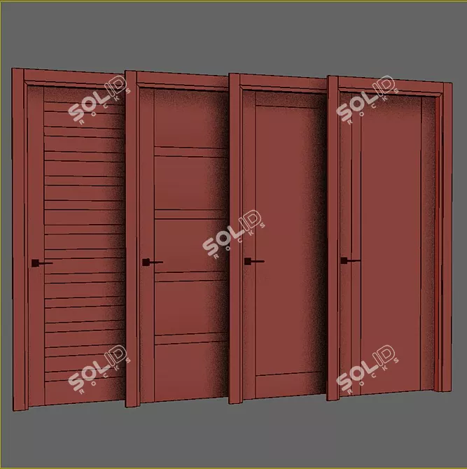Sleek Contemporary Interior Doors 3D model image 2