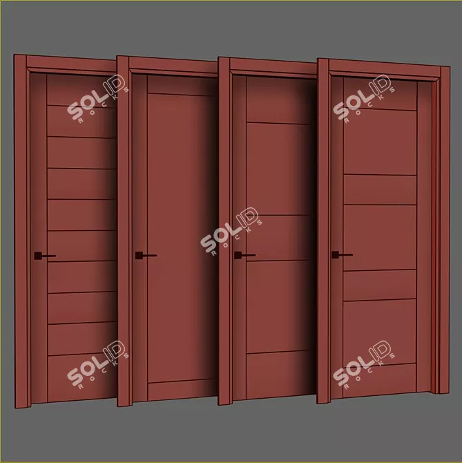 Sleek Design Interior Doors 3D model image 2