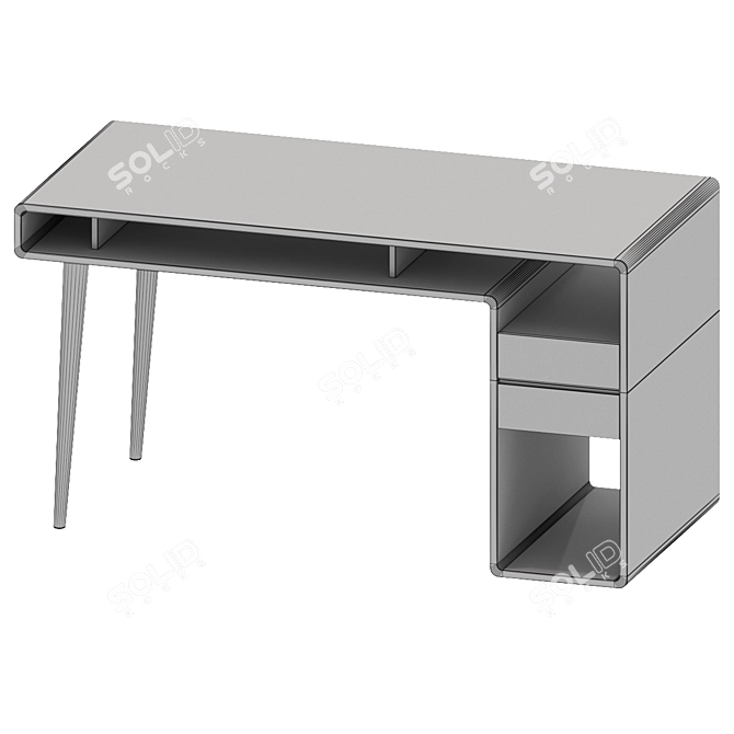 2Six U Around Study Desk 3D model image 3