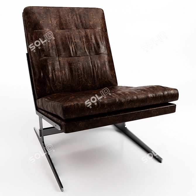 Vintage 1960s Armchair by Fabricius & Kastholm 3D model image 2