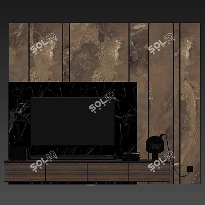 Sleek 3D Max TV Wall Set 3D model image 3